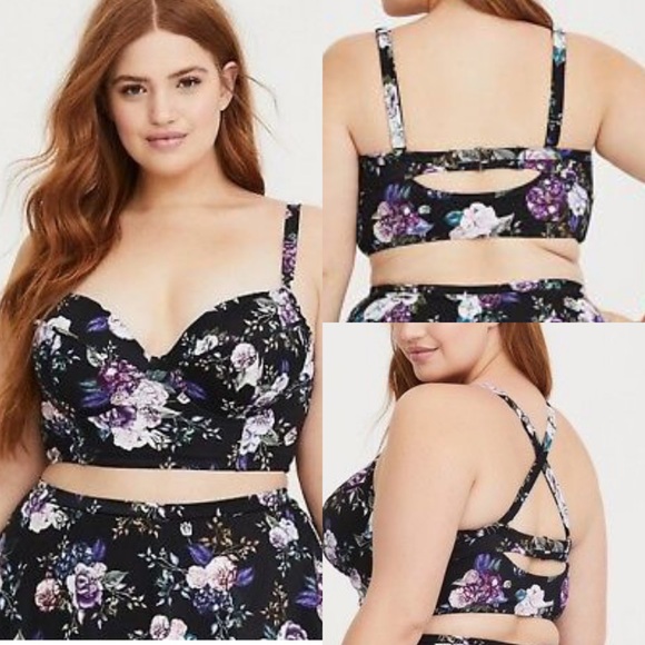 torrid Other - Torrid Purple Floral Underwire Bikini Top 6X